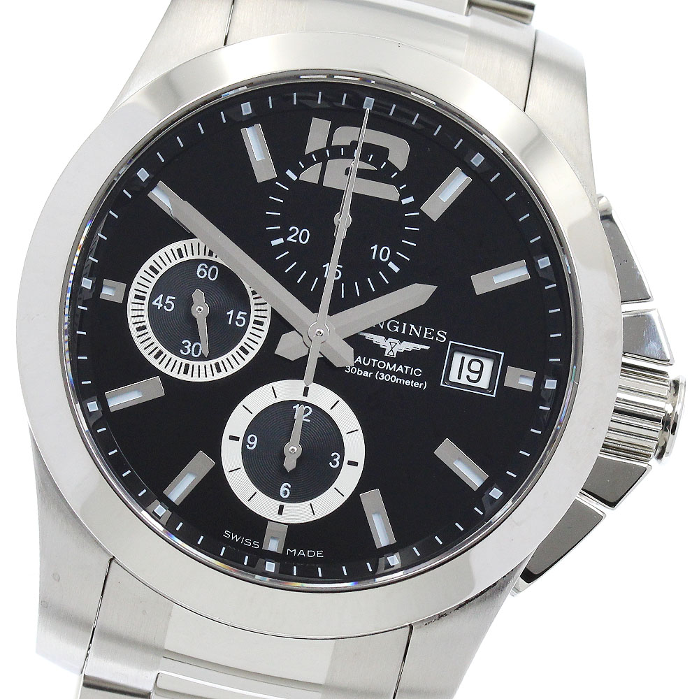 ロンジン LONGINES L3.678.4 コンクエスト クロノグラフ 自動巻き メンズ 良品 _914330【中古】