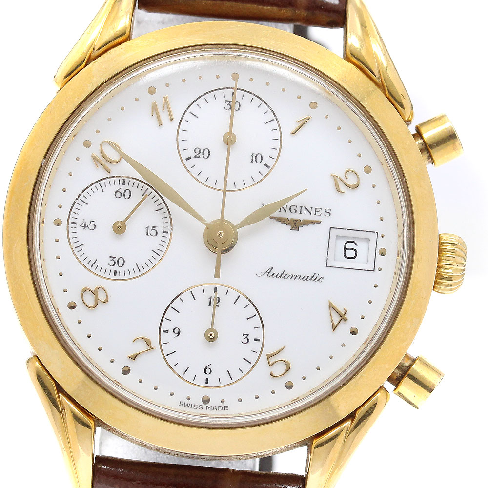ロンジン LONGINES L4.642.2 デイト クロノグラフ 自動小銃一巻き メンズ _917648【電子ボルト15】【中古】