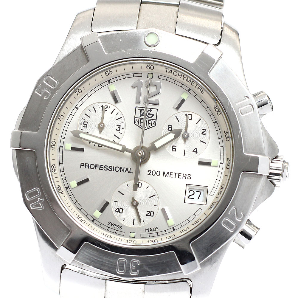 タグホイヤー TAG HEUER CN1111 エクスクルーシブ デイト クロノグラフ クォーツ メンズ _916084【ev10】【中古】