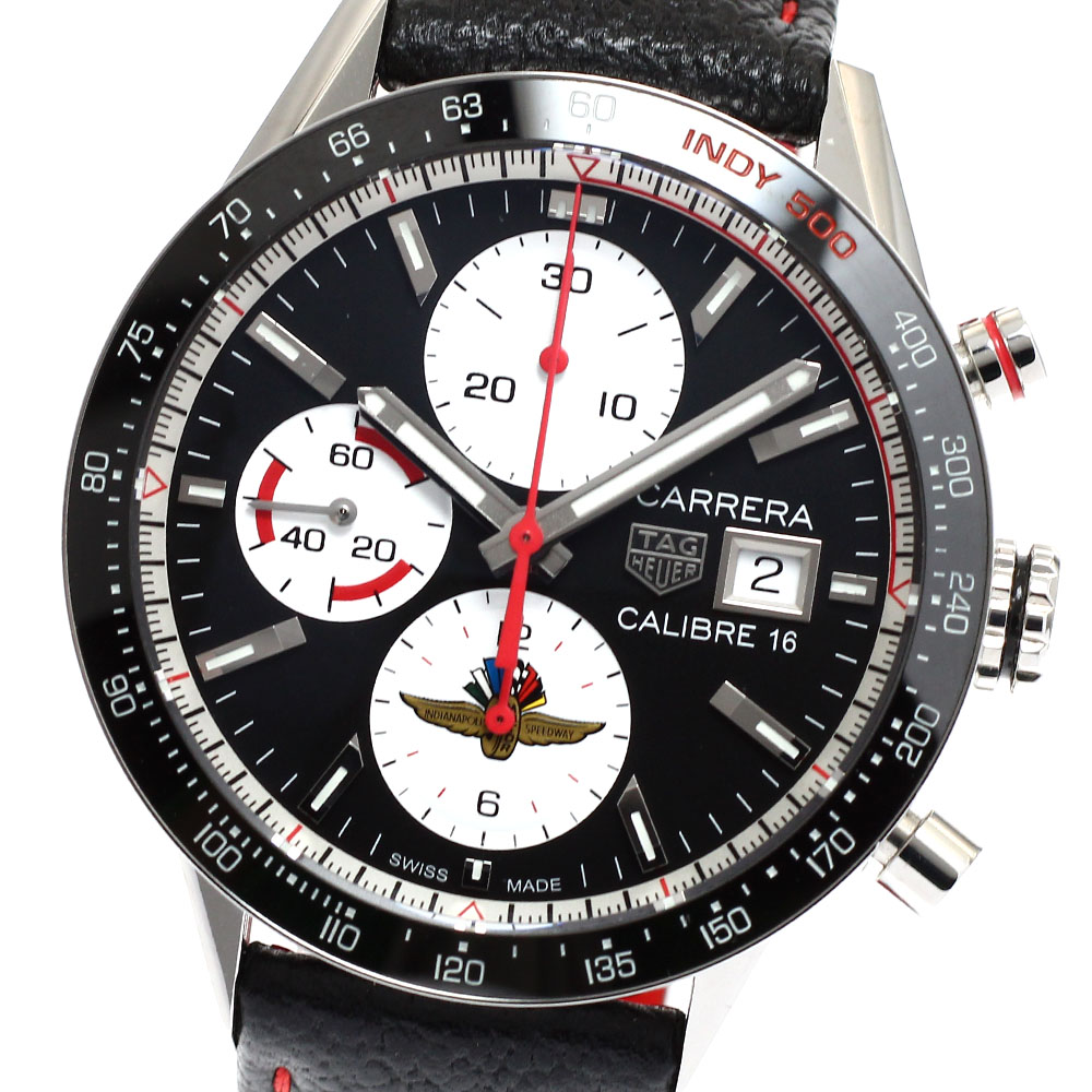 タグホイヤー TAG HEUER CV201AS カレラ キャリバー16 インディ500 クロノグラフ 500本押さえる 自動小銃一巻き メンズ 極美品 箱・御墨付き付き添い人_917255【中古】
