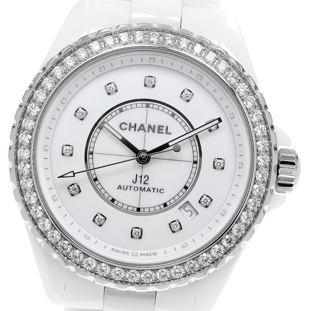 シャネル CHANEL H7189 J12 12P ダイヤベゼル 自動巻き メンズ 良品 保証書付き_917685【中古】 475,200円