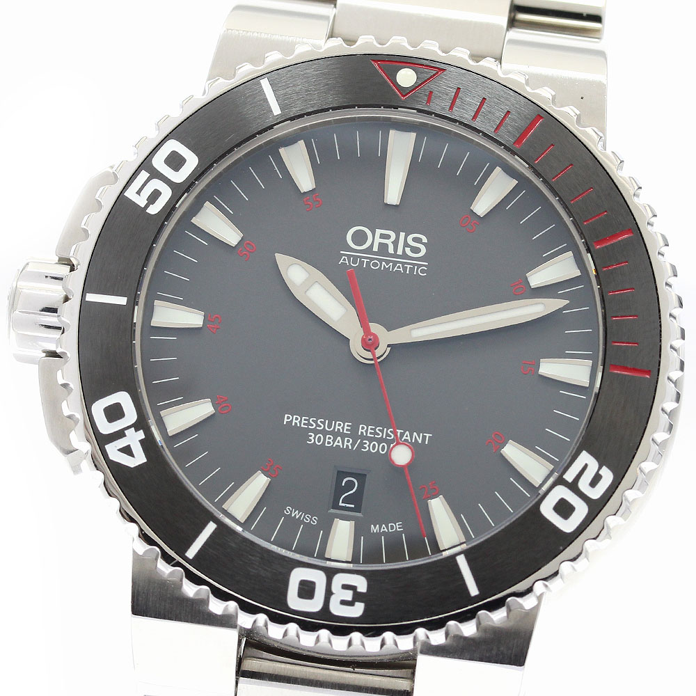 オリス ORIS 0 733 7653 4183-Set MB アクイス デイト 自動小銃一巻き メンズ 御墨付き付き添い人_913691【中古】