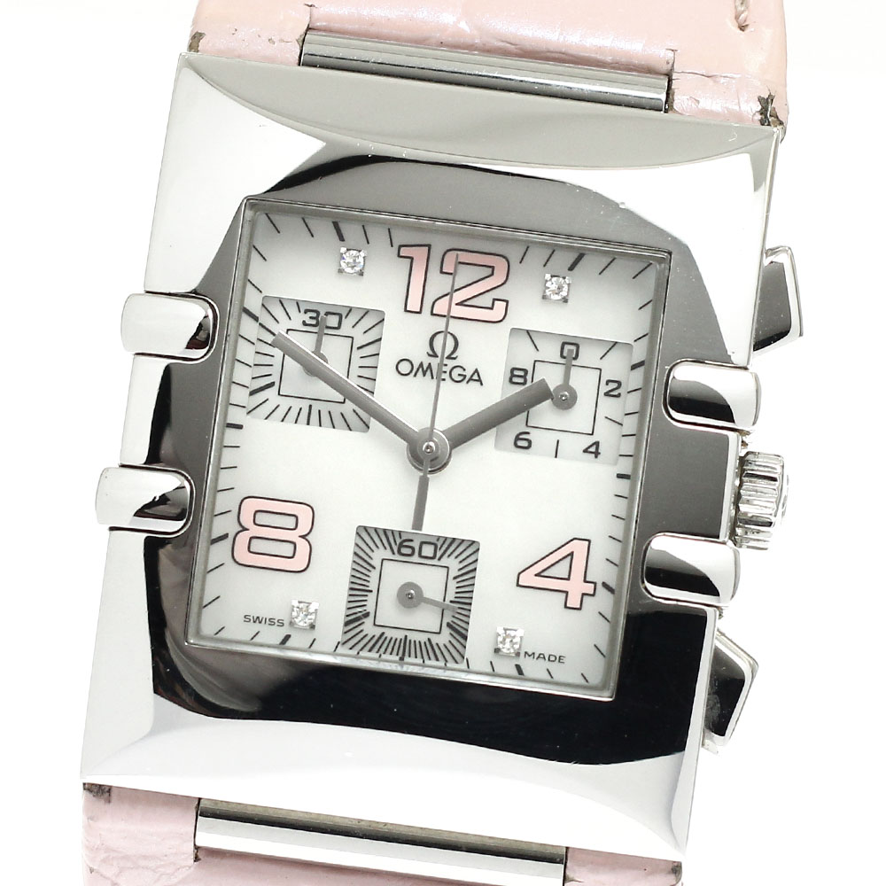 ゼロ OMEGA 1841.70.34 コンステレーション カレ クアドラ 4P金剛石 ホワイトシェルダイアル 石英 レディース _917670【電子ボルト15】【中古】