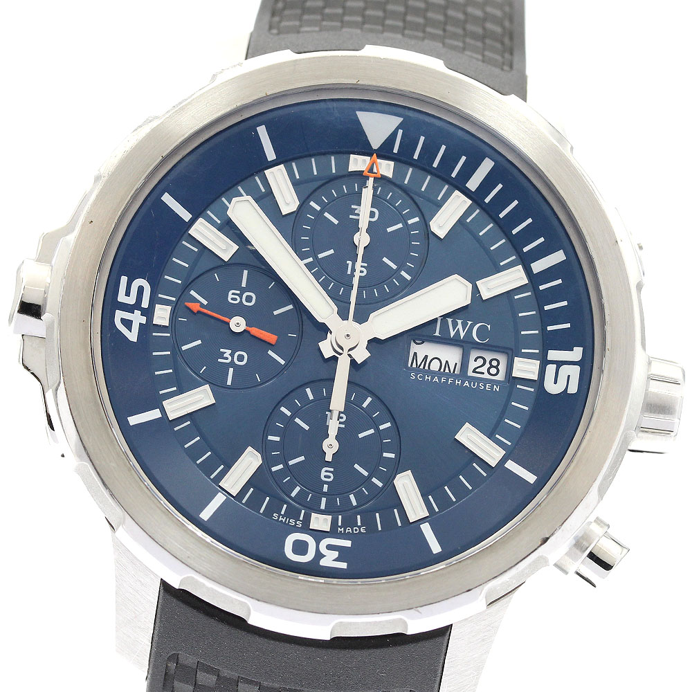 訳あり IWC SCHAFFHAUSEN IW376805 アクアタイマー エクスペディション・ジャック\u003dイヴ・クスト デイデイト クロノグラフ 自動小銃一巻き _911896【中古】