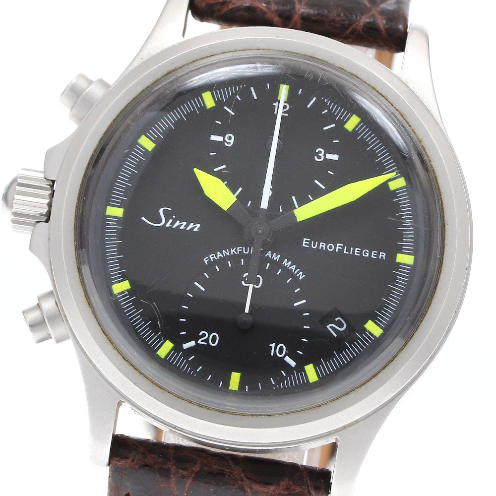 ジン Sinn 356 ユーロ フリーガー クロノグラフ デイト 自動巻き メンズ _913911【ev15】【中古】|CLOSER