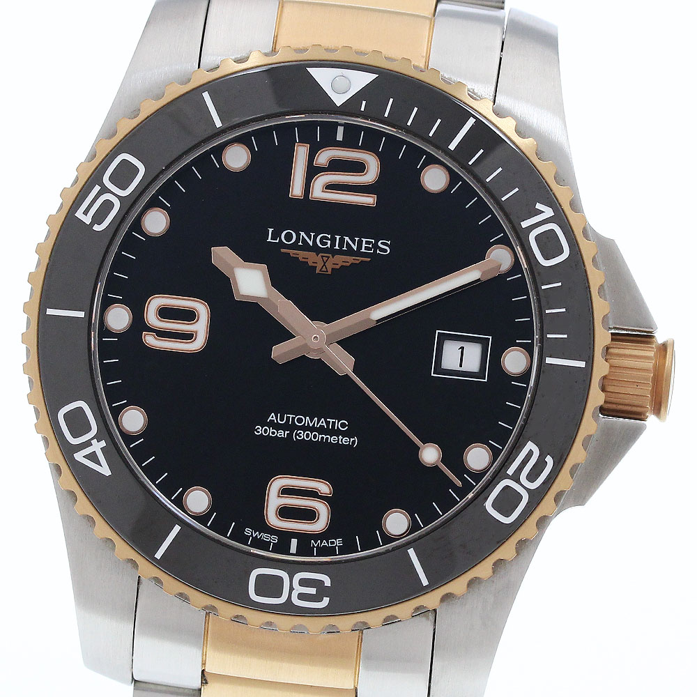 ロンジン LONGINES L3.781.3 ハイドロコンクエスト デイト 自動巻き メンズ 箱・保証書付き_919387【中古】