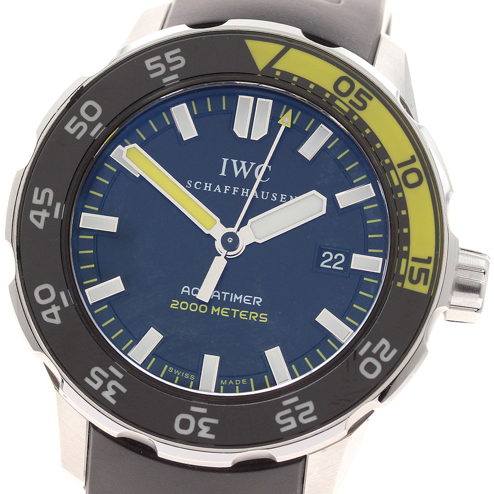 胴締め訳あり IWC IWC SCHAFFHAUSEN IW356810 アクアタイマー 2000 デイト 自動小銃一巻き メンズ 御墨付き付き添い人_914487【電子ボルト10】【中古】