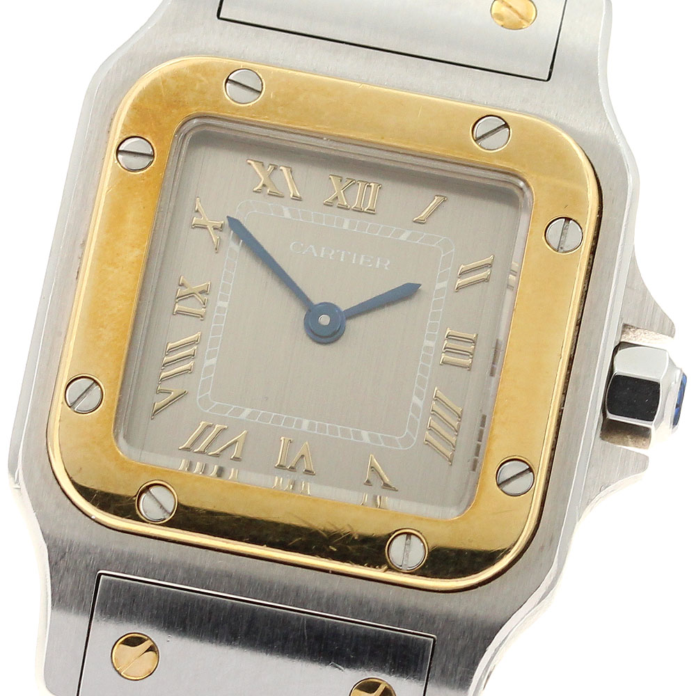 カルティエ CARTIER W20031C4 サントスガルべ SM YGベゼル クォーツ レディース 保証書付き_917251【中古】