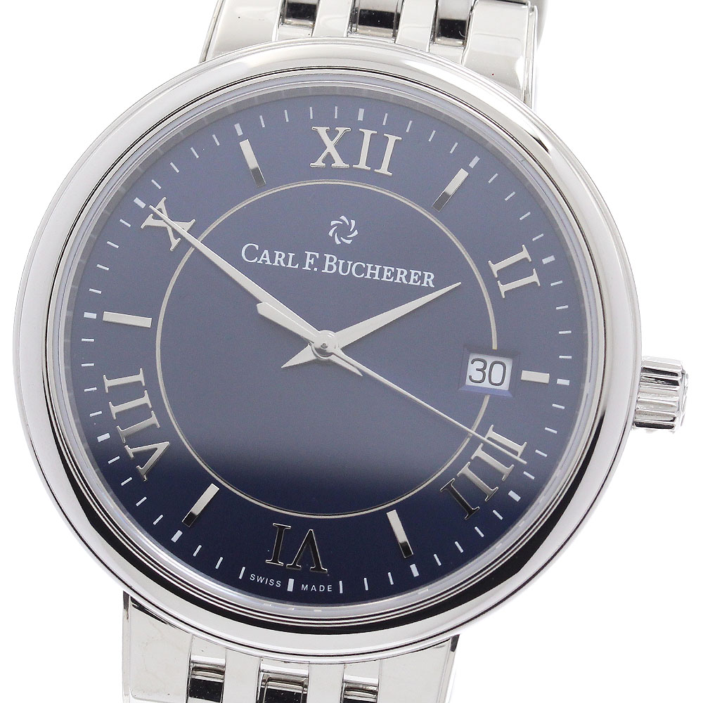 カール F.ブヘラ CARL F.BUCHERER 00.10314.08.55.21 アダマビ デイト 自動巻き メンズ 極美品 保証書付き_918503【中古】｜CLOSER 105,754円