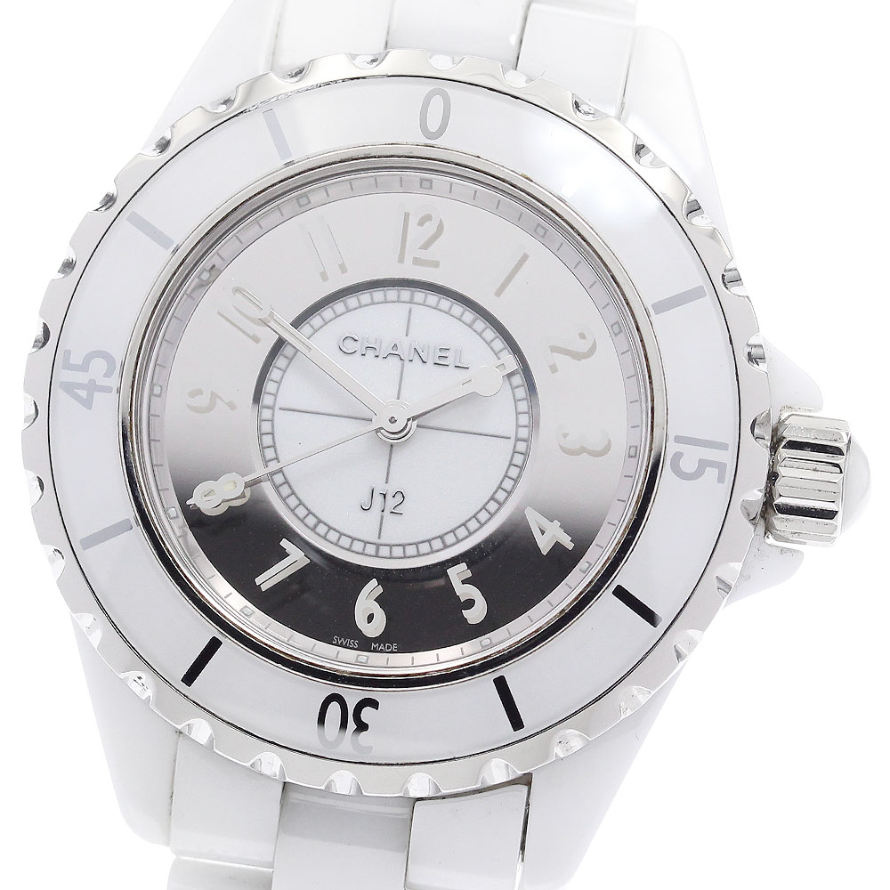 シャネル CHANEL H4861 J12 ミラー 白セラミック クォーツ レディース _918668【中古】