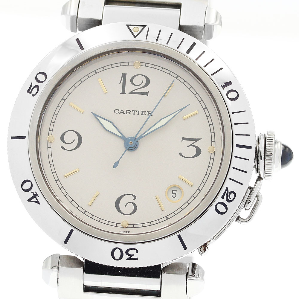 カルティエ CARTIER W3100655 パシャ 38MM デイト 自動小銃一巻き メンズ 御墨付き付き添い人_919016【電子ボルト10】【中古】