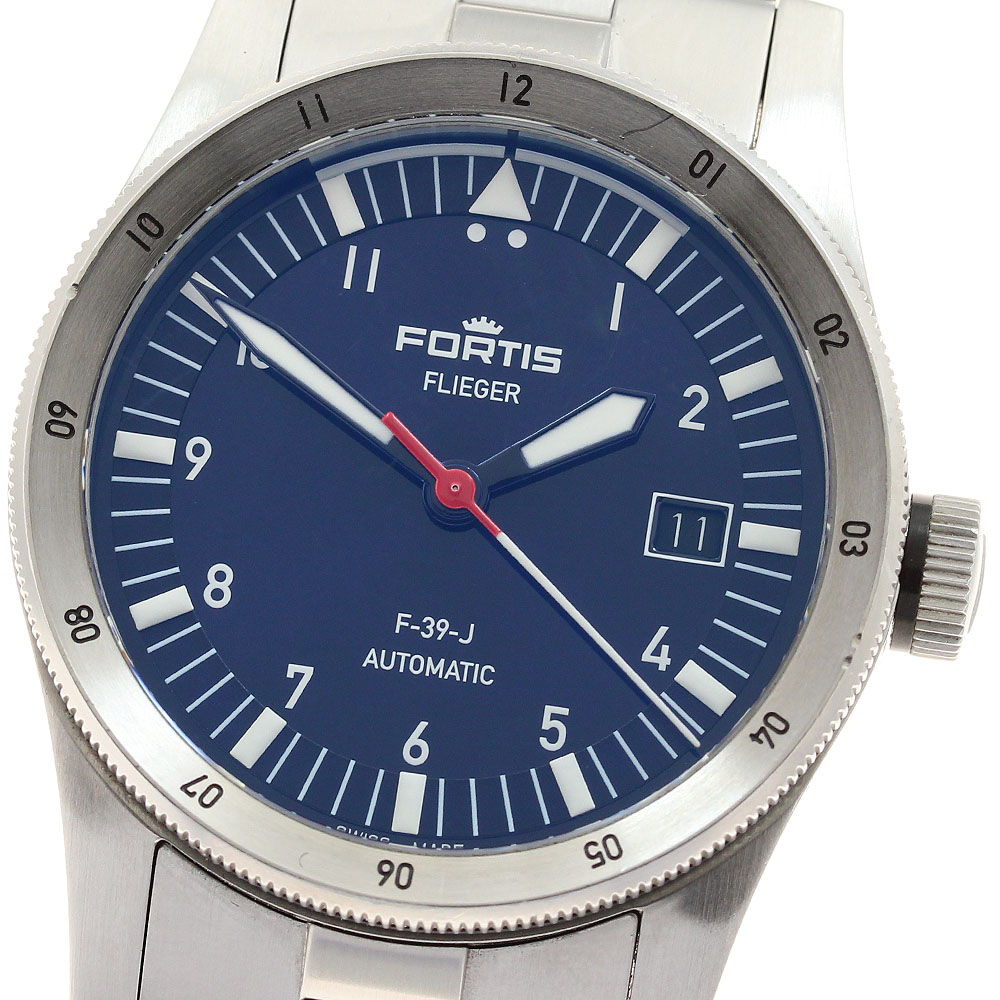 フォルティス FORTIS F422.0007 F-39-J フリーガー デイト 日本制限事項50本 自動小銃一巻き メンズ 箱・御墨付き付き添い人_919541【中古】