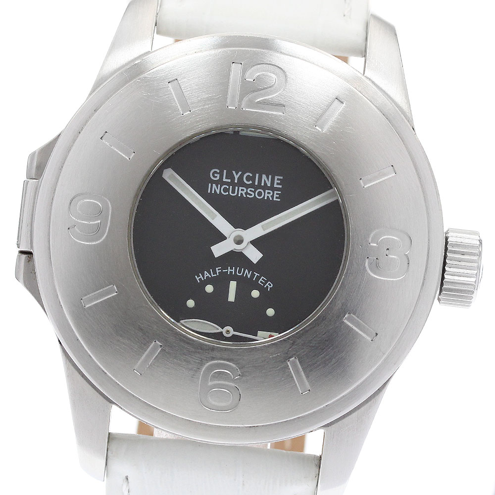 グリシン GLYCINE 3843.19 インクルソーレ ハーフハンター スモールセコンド 手巻き メンズ _914311【中古】