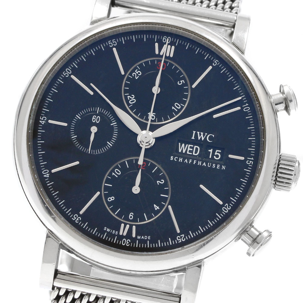 IWC IWC SCHAFFHAUSEN IW391030 ポートフィノ クロノグラフ デイデイト 自動巻き メンズ 保証書付き_920633【中古】