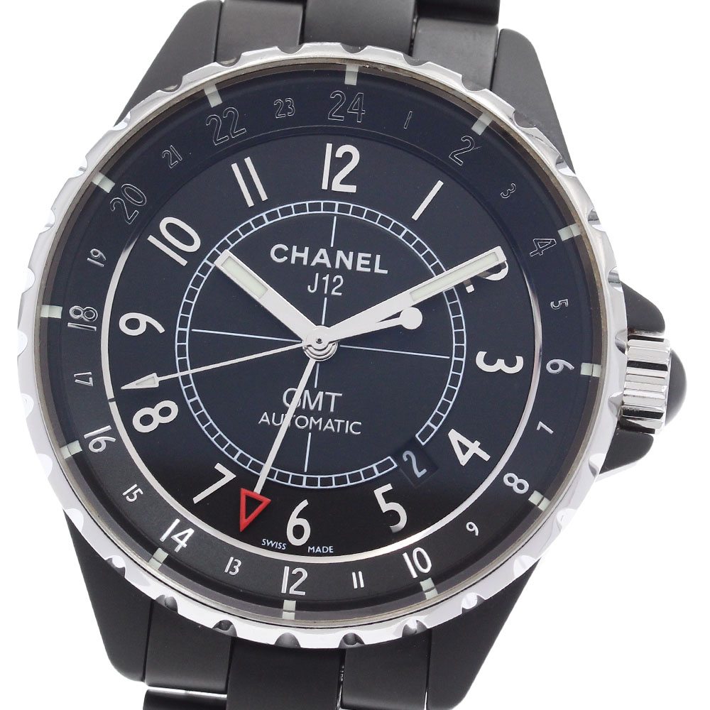 シャネル CHANEL H3101 J12 GMT マットブラック 自動巻き メンズ 保証書付き_920990【中古】