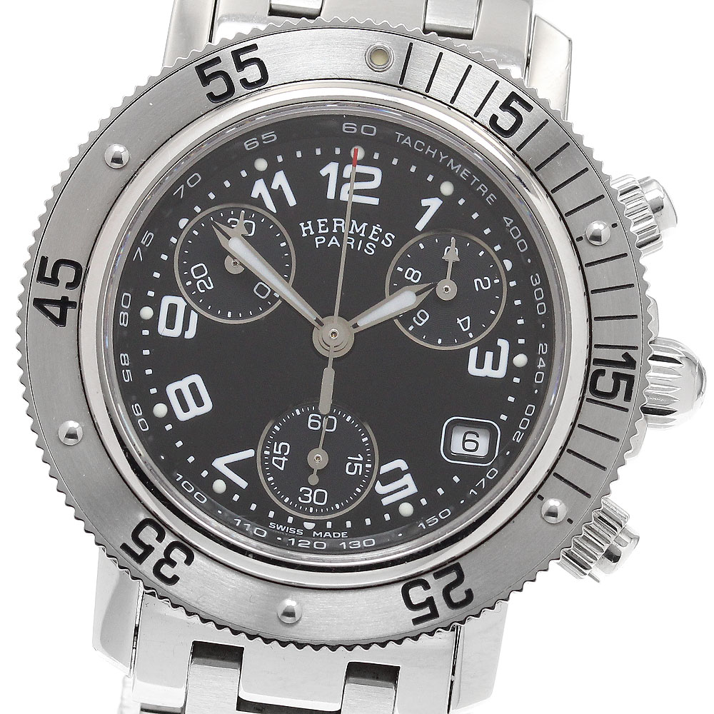 エルメス HERMES CL2.310 クリッパーダイバー クロノグラフ 石英 レディース 良品 _921379【電子ボルト15】【中古】