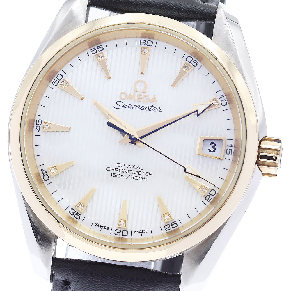 オメガ OMEGA 231.23.39.21.55.002 シーマスター アクアテラ コーアクシャル YGベゼル 11Pダイヤ 自動巻き メンズ 箱・保証書付き_919083【中古】