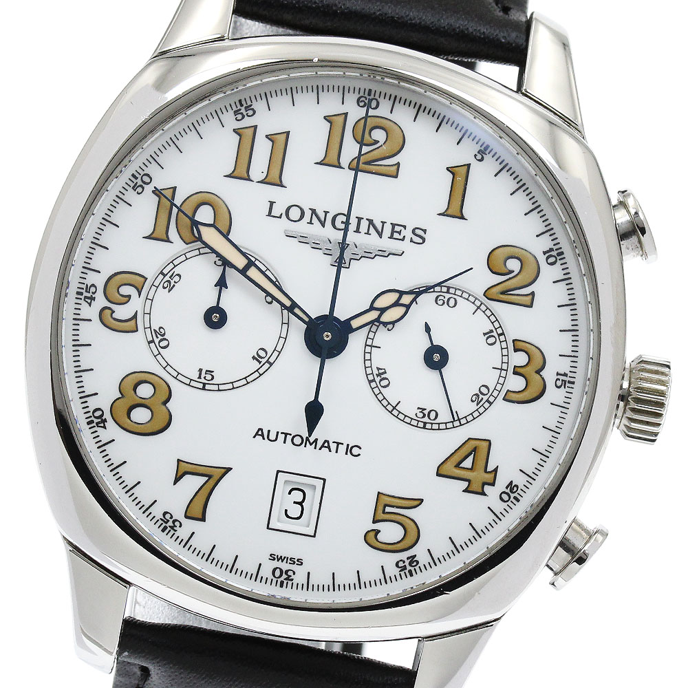 ロンジン LONGINES L2.705.4 スピリット デイト クロノグラフ 自動巻き メンズ _920493【中古】