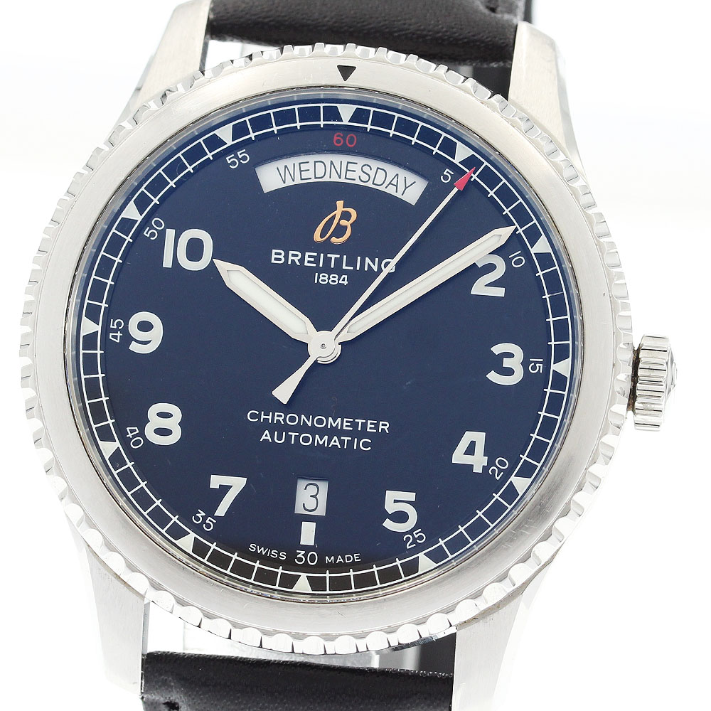ブライト輪っか BREITLING A45330 アビエーター8 デイデイト 自動小銃一巻き メンズ 御墨付き付き添い人_920767【中古】