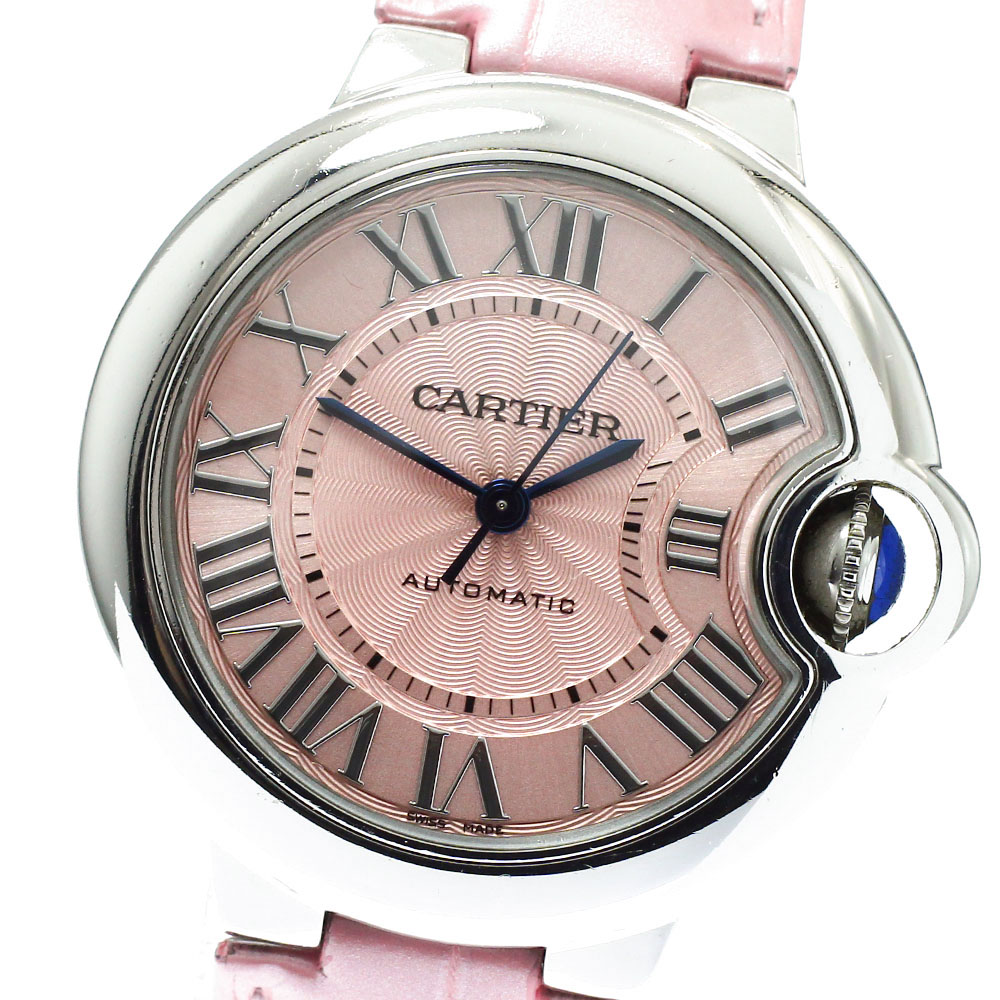 カルティエ CARTIER WSBB0002 バロンブルー 33ｍｍ 自動巻き レディース 内箱・保証書付き_921356【中古】