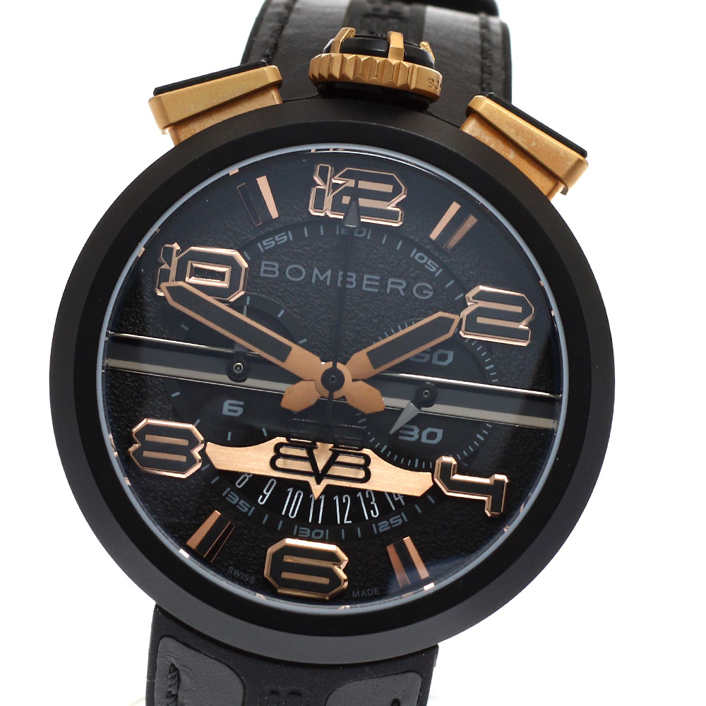 ボンバーグ BOMBERG RS45CHPBA.5.3 1968 クロノグラフ デイト クォーツ メンズ 未使用品 箱・保証書付き_881560【ev15】【中古】