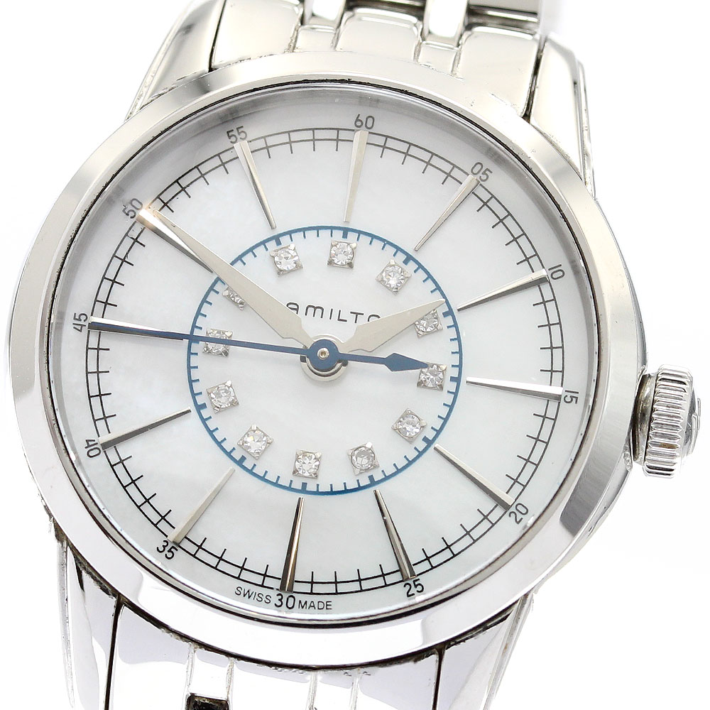 ハミルトン HAMILTON H403110 レイルロード 12P金剛石 石英 レディース _916953【電子ボルト10】【中古】