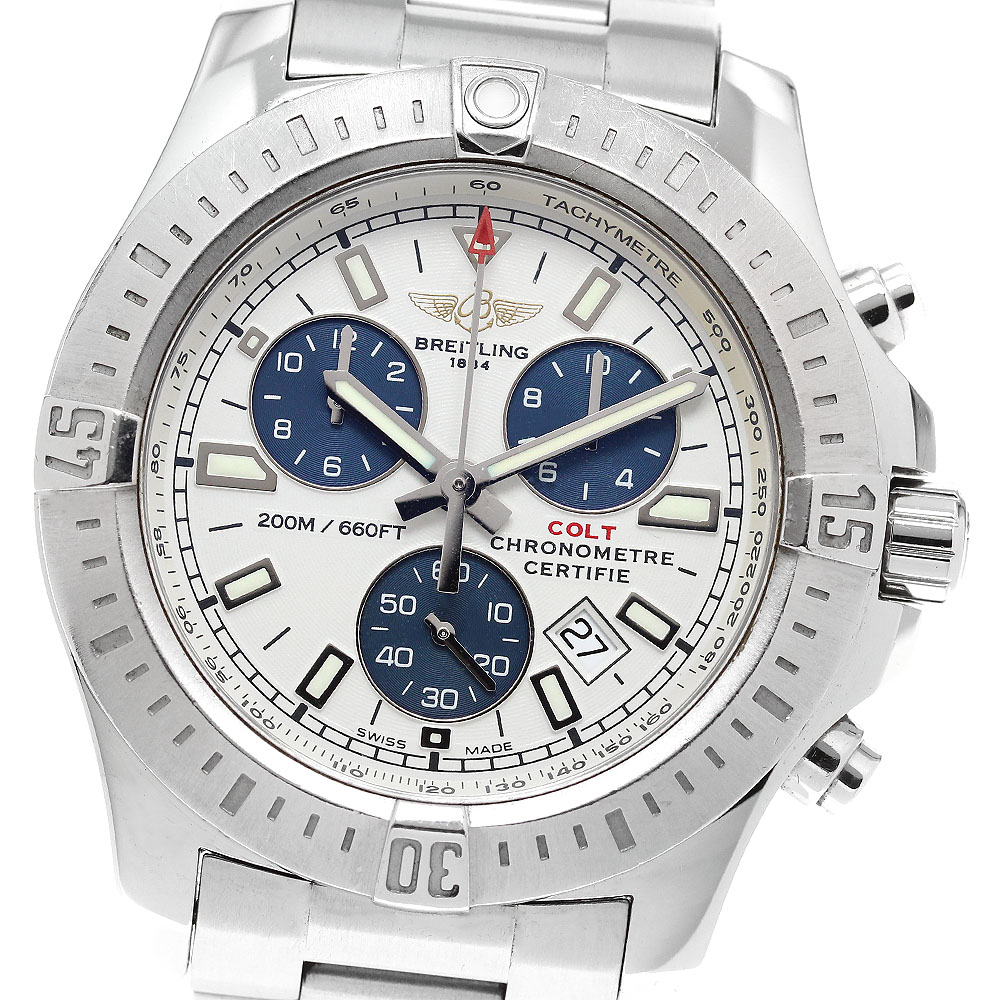 ブライト輪っか BREITLING A73388 コルト クロノグラフ デイト 石英 メンズ 箱・お墨付き付き添い人_921751【中古】
