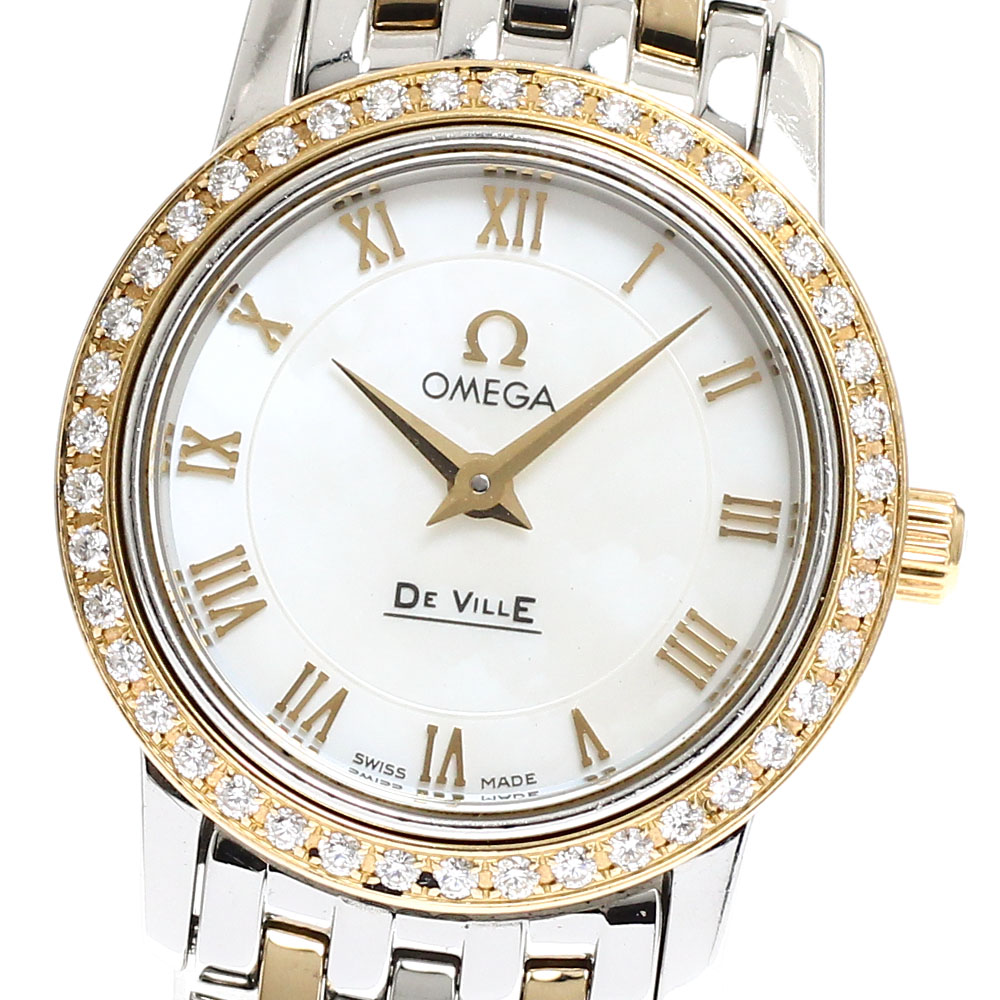 オメガ OMEGA 4375.71 デビル プレステージ ダイヤベゼル クォーツ レディース _919452【中古】