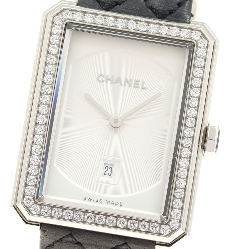 シャネル CHANEL H6402 ボーイフレンド デイト ダイヤベゼル クォーツ レディース 保証書付き_919243【中古】