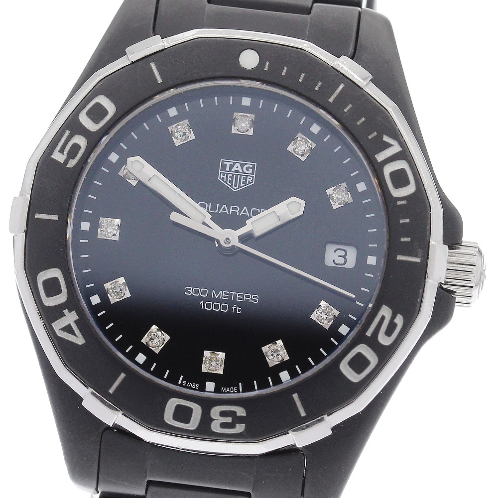 タグホイヤー TAG HEUER WAY1397 アクアレーサー 11P金剛石 デイト 石英 レディース _922086【電子ボルト15】【中古】