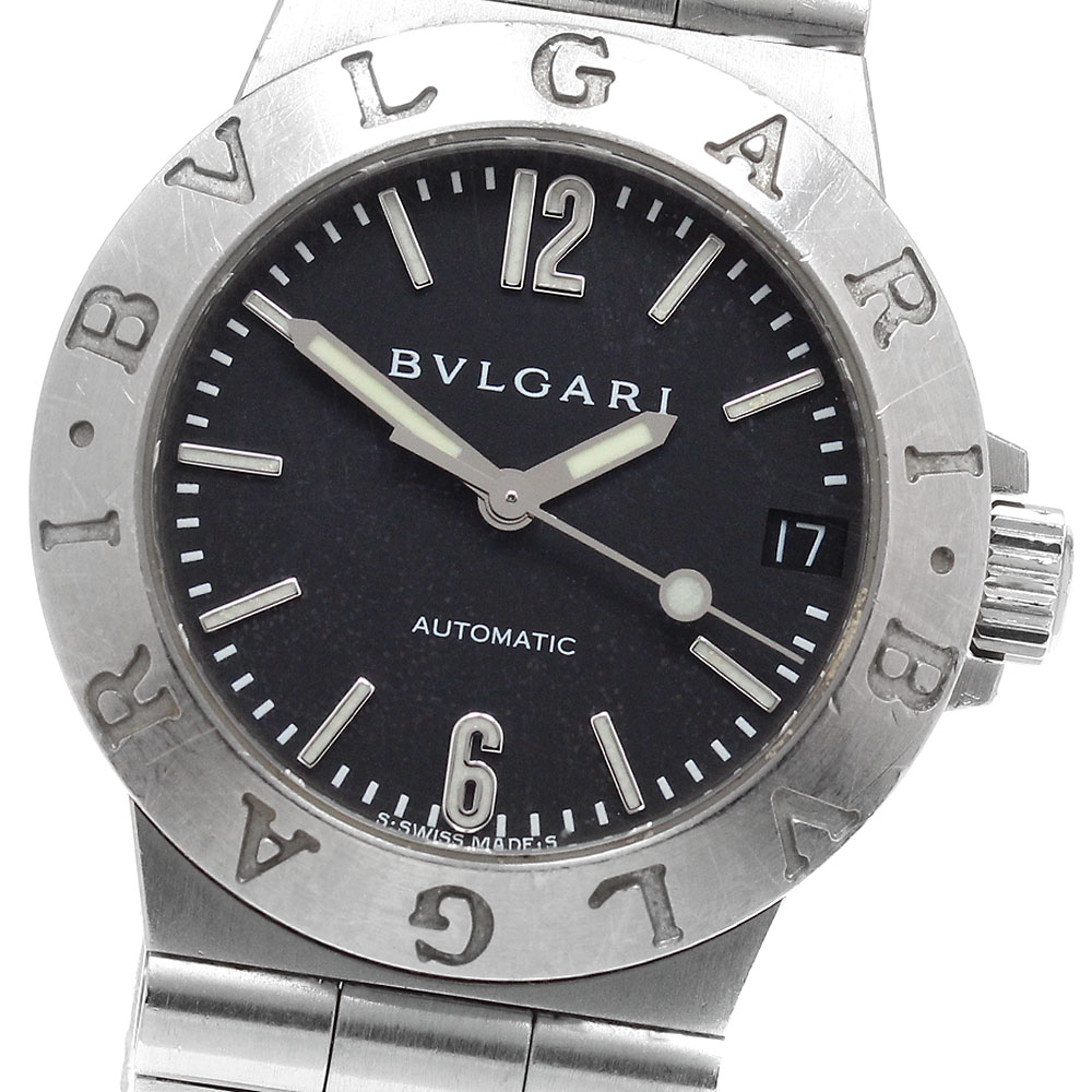 ブル小峡谷 BVLGARI LCV29S ディアゴノ デイト 自動小銃一巻き レディース _916932【中古】