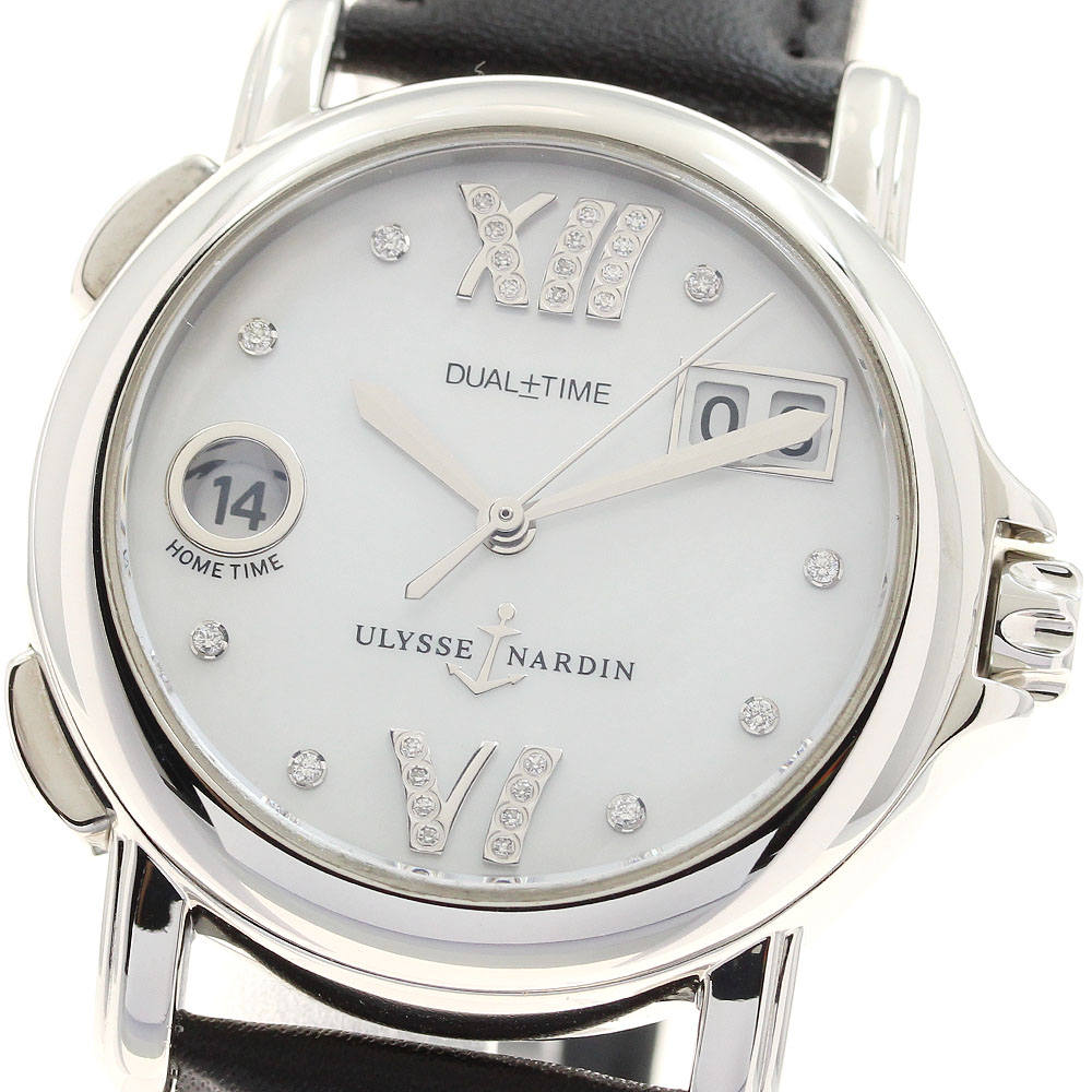 ユリス・ナルダン Ulysse Nardin 223-22 デュアルひと休み GMT ビッグデイト 自動小銃一巻き ボーイズ 美品 _918424【中古】