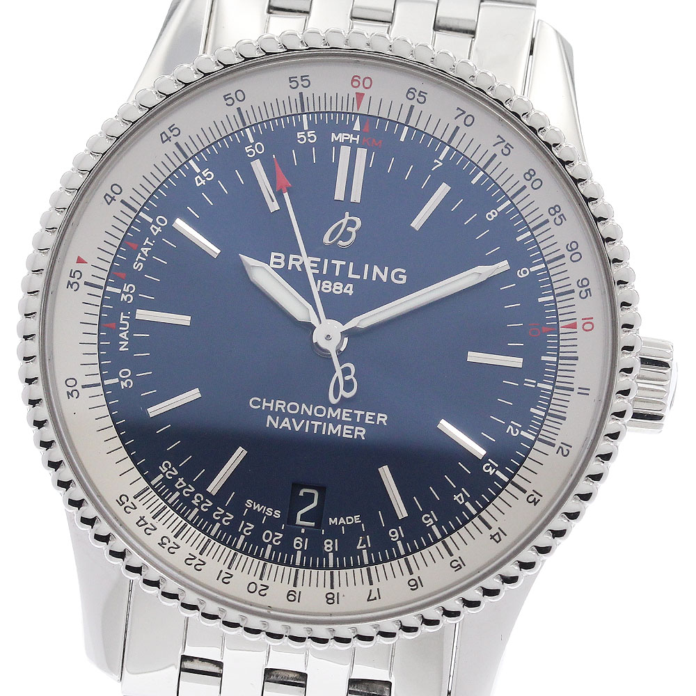 ブライトリング BREITLING A17325 ナビタイマー デイト 自動巻き メンズ 保証書付き_922632【中古】|CLOSER