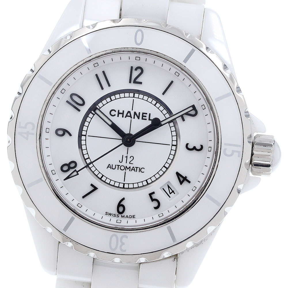 シャネル CHANEL H0970 J12 白陶器 自動小銃一巻き メンズ お墨付き付き添い人_922035【中古】