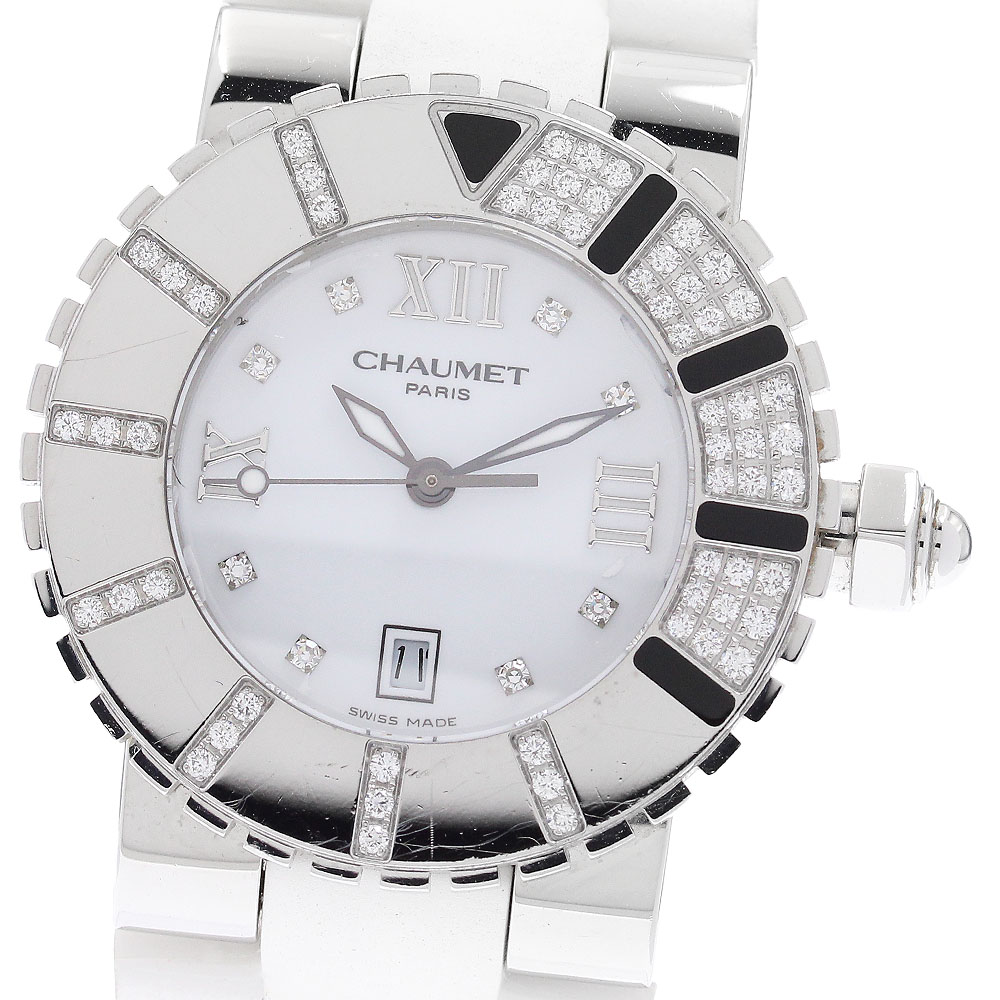 ショーメ Chaumet 622B クラスワン ダイヤベゼル 8Pダイヤ クォーツ ボーイズ 保証書付き_921216【中古】