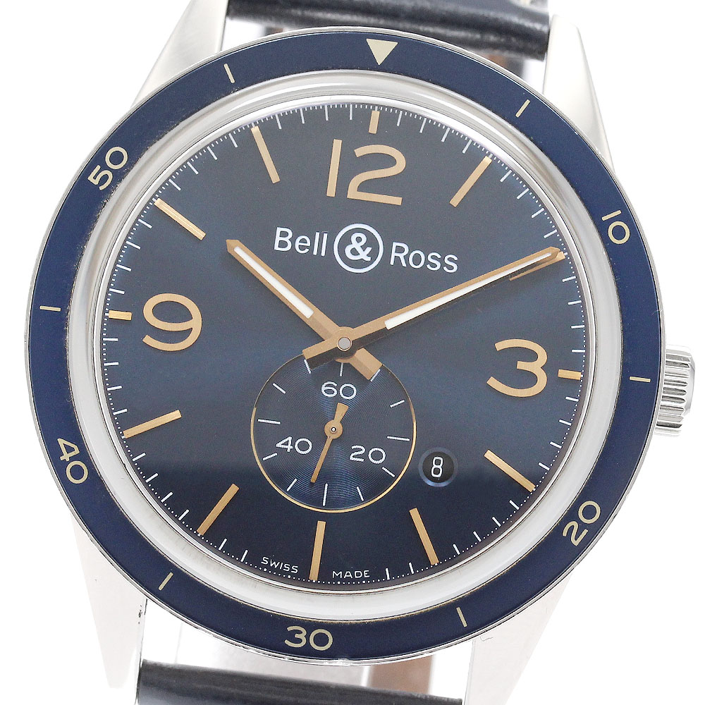 ベル＆ロス Bell＆Ross BRV123-BLU-ST ヴィンテージ アエロナバル 自動巻き メンズ 保証書付き_930126【中古】