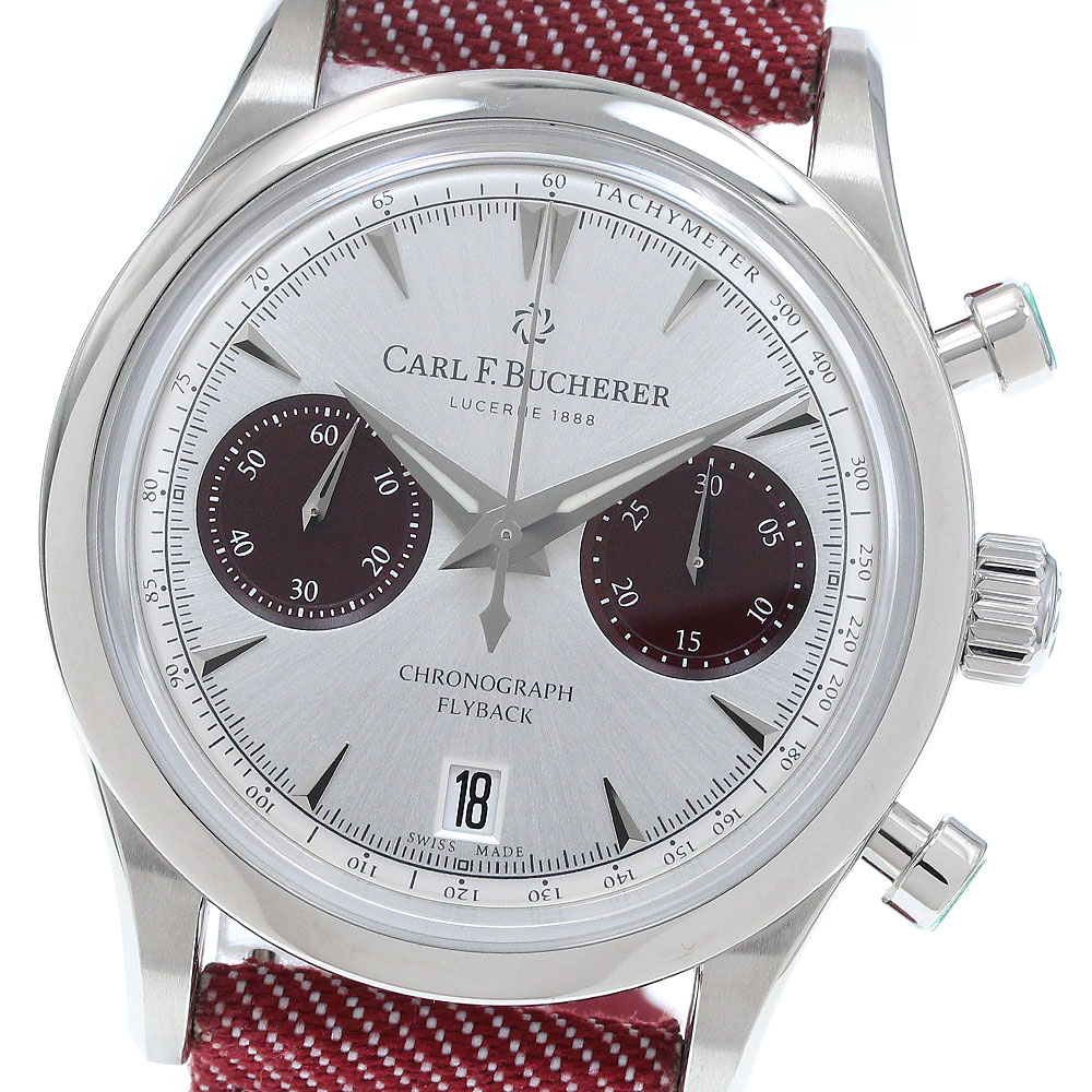 カール F.ブヘラ CARL F.BUCHERER 00.10927.08.13.04 マネロ フライバック デイト クロノグラフ 自動巻き メンズ 極美品 保証書付き_922703【中古】