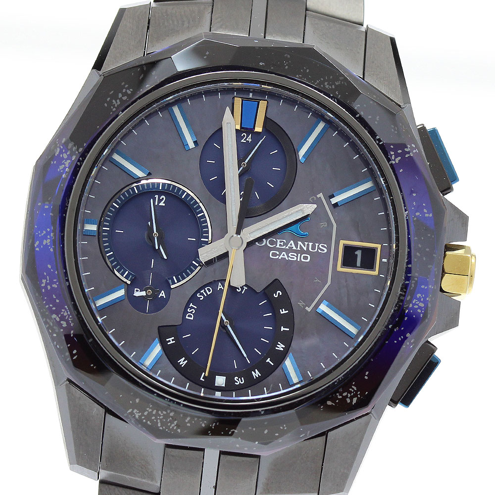 カシオ CASIO OCW-S6000BV-1AJR オシアナス マンタ 20周年記念 350本限定 デイト ソーラー電波 メンズ 極美品 箱・保証書付き_923358【中古】
