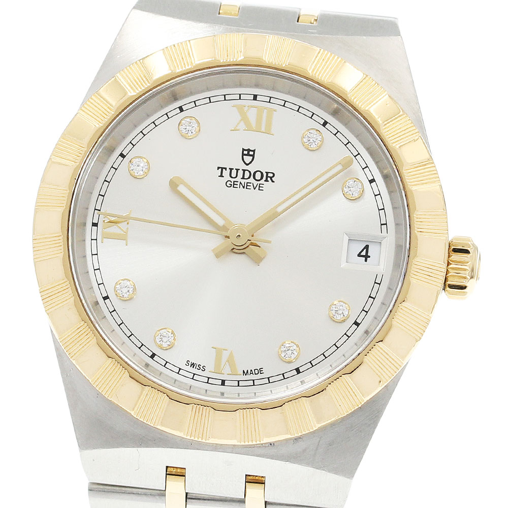 チュードル TUDOR 28403 ロイヤル デイト 8P金剛石 自動小銃一巻き ボーイズ 良品 _921859【電子ボルト10】【中古】