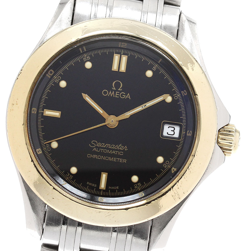 ゼロ OMEGA 2401.50 シーマスター120 YGベゼル デイト 自動小銃一巻き メンズ _922232【中古】