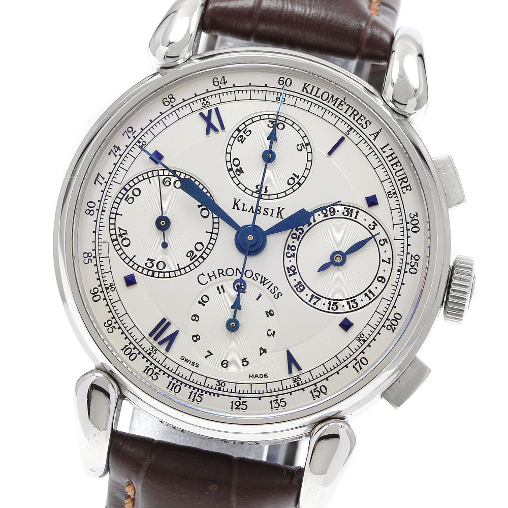 クロノスイス Chronoswiss CH7403 クラシック クロノグラフ 自動巻き メンズ 箱付き_930074【ev10】【中古】｜CLOSER