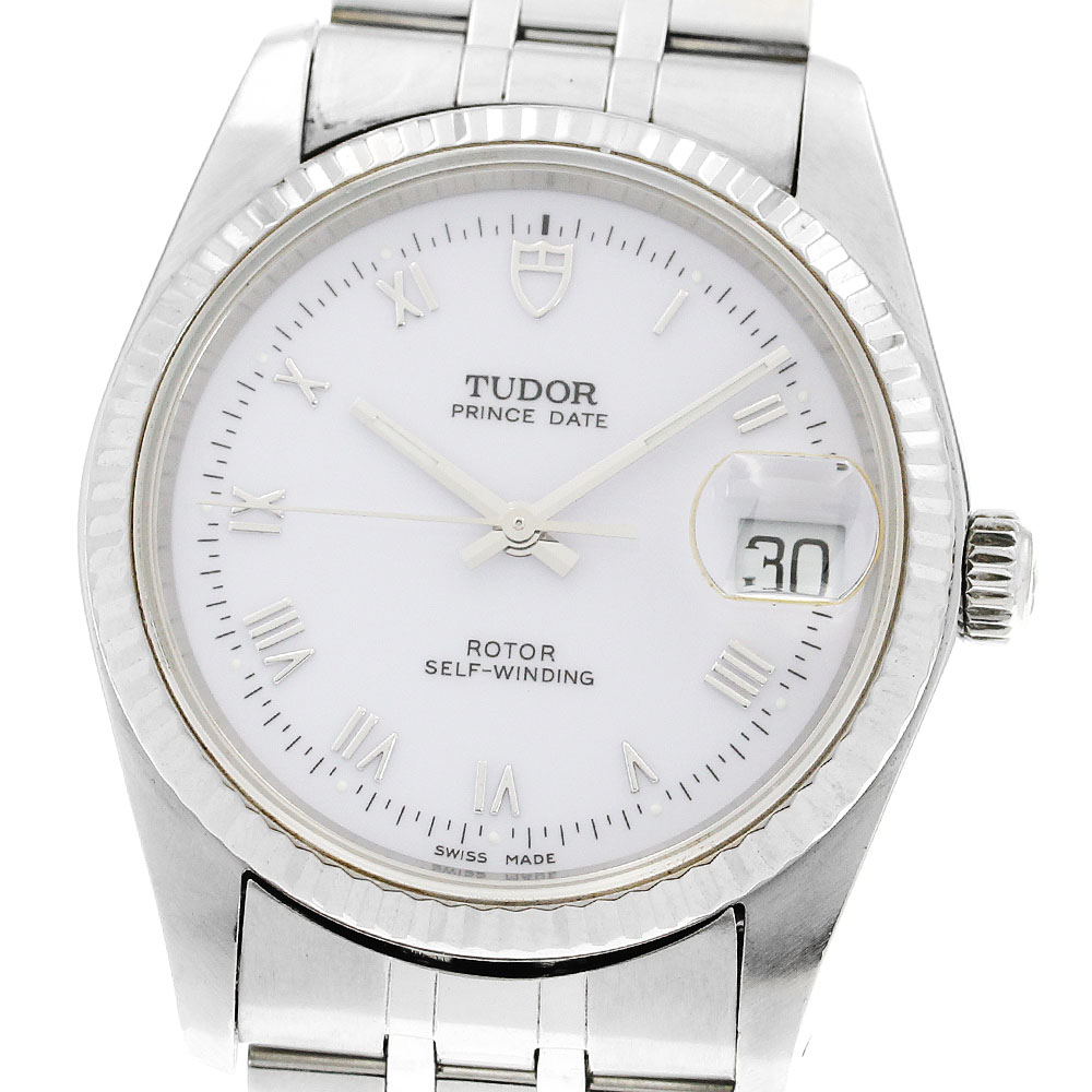 チュードル TUDOR 74034 プリンスデイト WGベゼル 自動小銃一巻き メンズ お墨付き付き添い人_930983【中古】 腕時計-メンズ腕時計