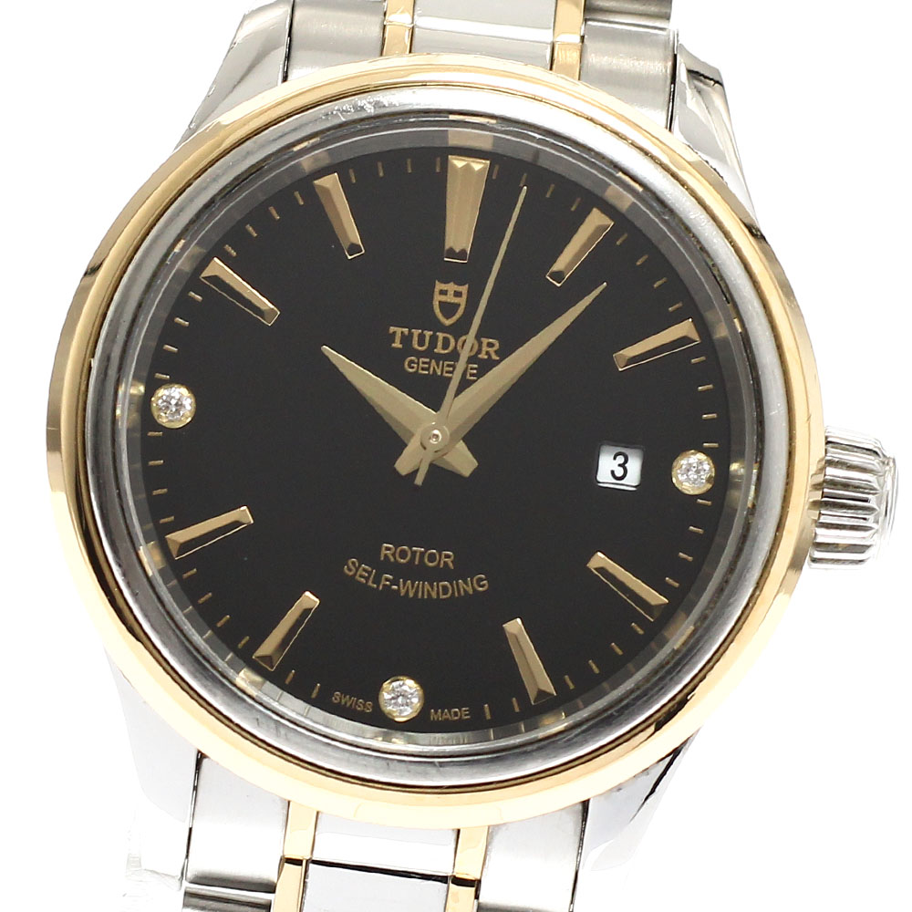 チュードル TUDOR 12103 表現スタイル デイト 3P金剛石 自動小銃一巻き レディース 御墨付き付き添い人_922630【電子ボルト15】【中古】