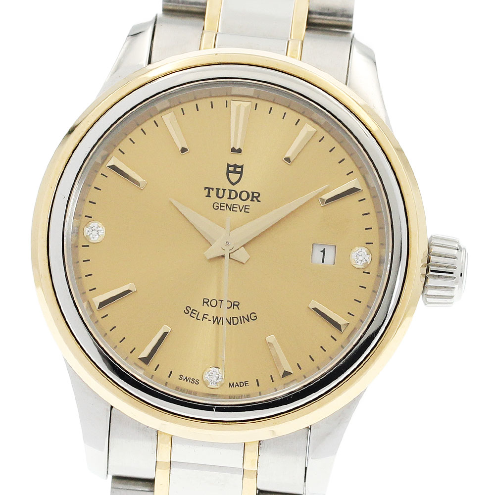 チュードル TUDOR 12103 表現スタイル デイト 3P金剛石 自動小銃一巻き レディース 御墨付き付き添い人_931020【中古】