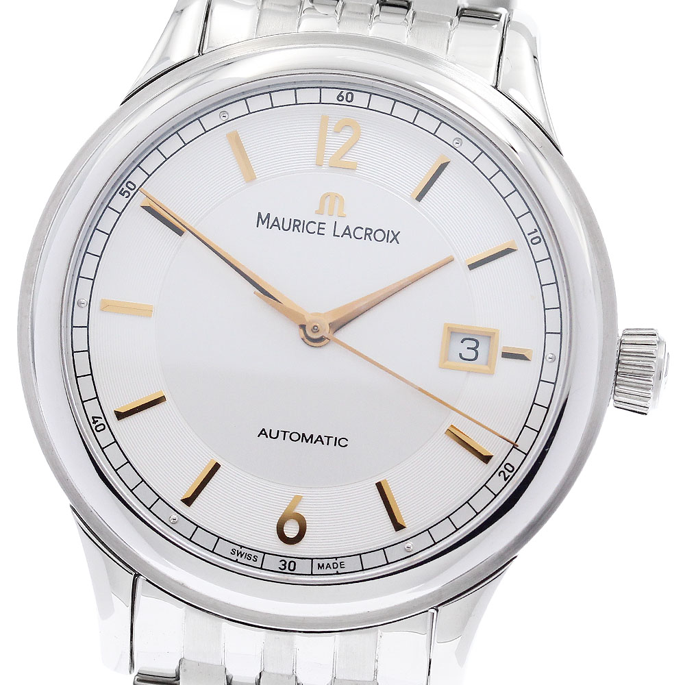 モーリスラクロア MAURICE LACROIX LC6098-SS002-121-1 レ・古典派音楽 デイト 自動小銃一巻き メンズ 美品 _922318【電子ボルト10】【中古】