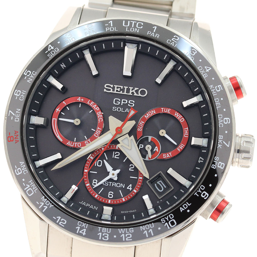 セイコー SEIKO SBXC017/5X53-0AF0 アストロン 大谷翔平 2019 制限事項青写真 デイト ソーラー電磁波 メンズ 箱・御墨付き付き添い人_920353【中古】