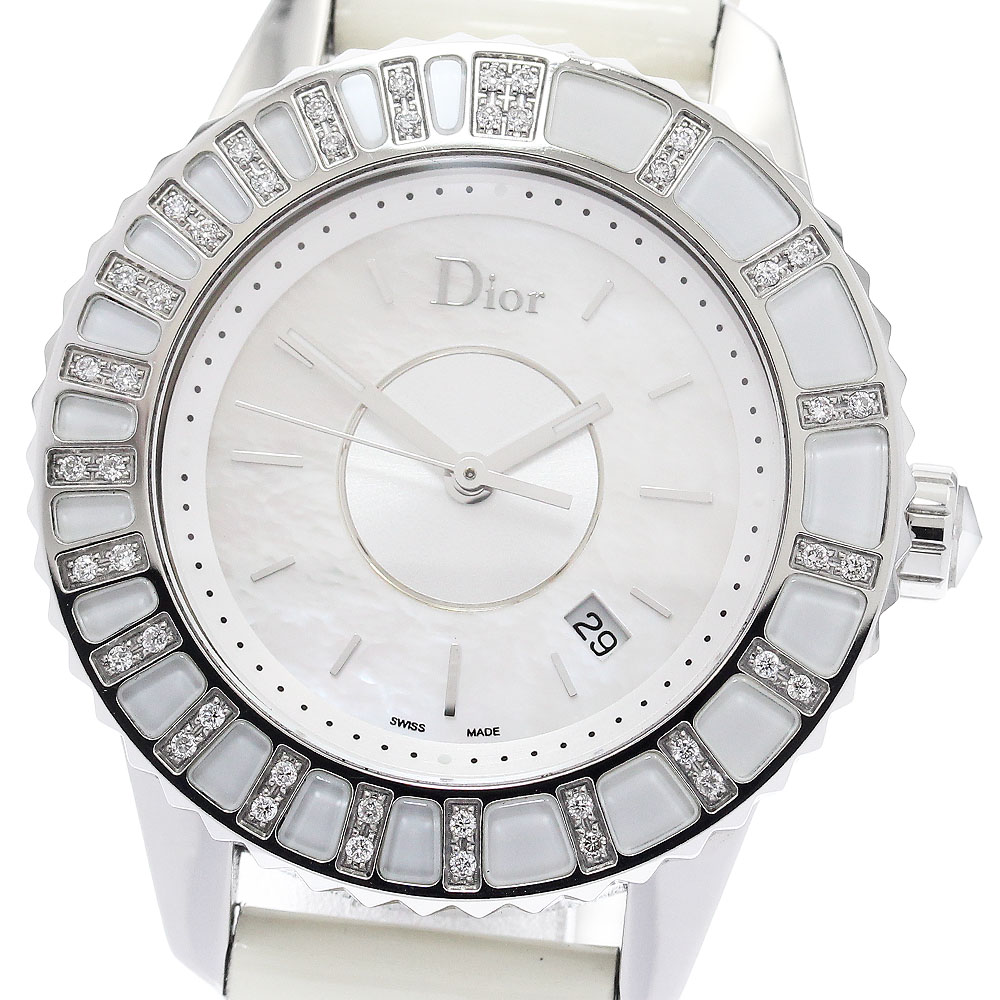 ディオール Dior CD113112-V クリスタル ダイヤベゼル クォーツ レディース 良品 _922212【中古】
