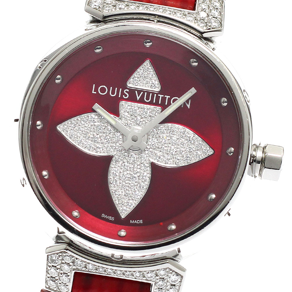 ルイ・ヴィトン LOUIS VUITTON Q121L タンブール フォーエバー 金剛石 石英 レディース _930829【電子ボルト15】【中古】
