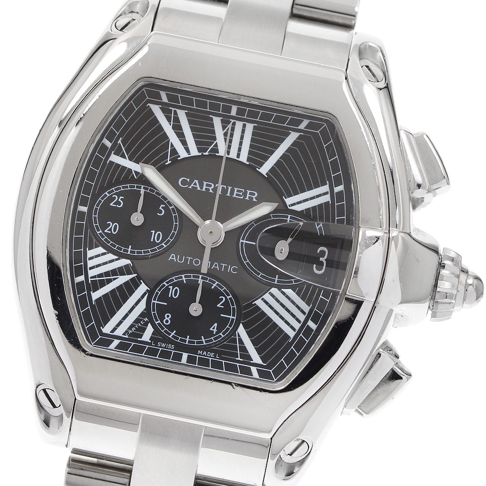 カルティエ CARTIER W62007X6 ロードスターXL デイト クロノグラフ 自動巻き メンズ _931631【中古】