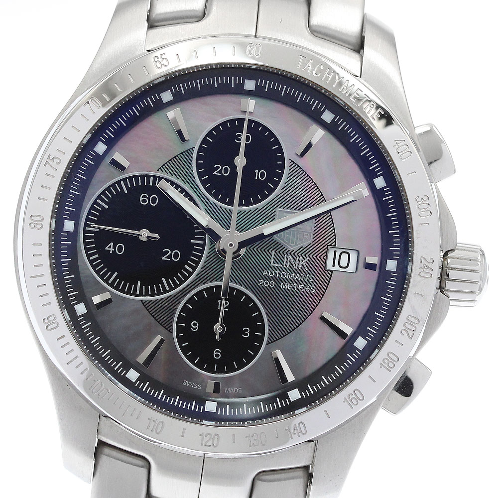 タグホイヤー TAG HEUER CJF211M リンク ムーンパール クロノグラフ 日本限定350本 自動巻き メンズ 保証書付き_931888【ev15】【中古】｜CLOSER